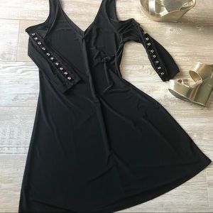 Boutique Stretch Jersey Cold Shoulder dress